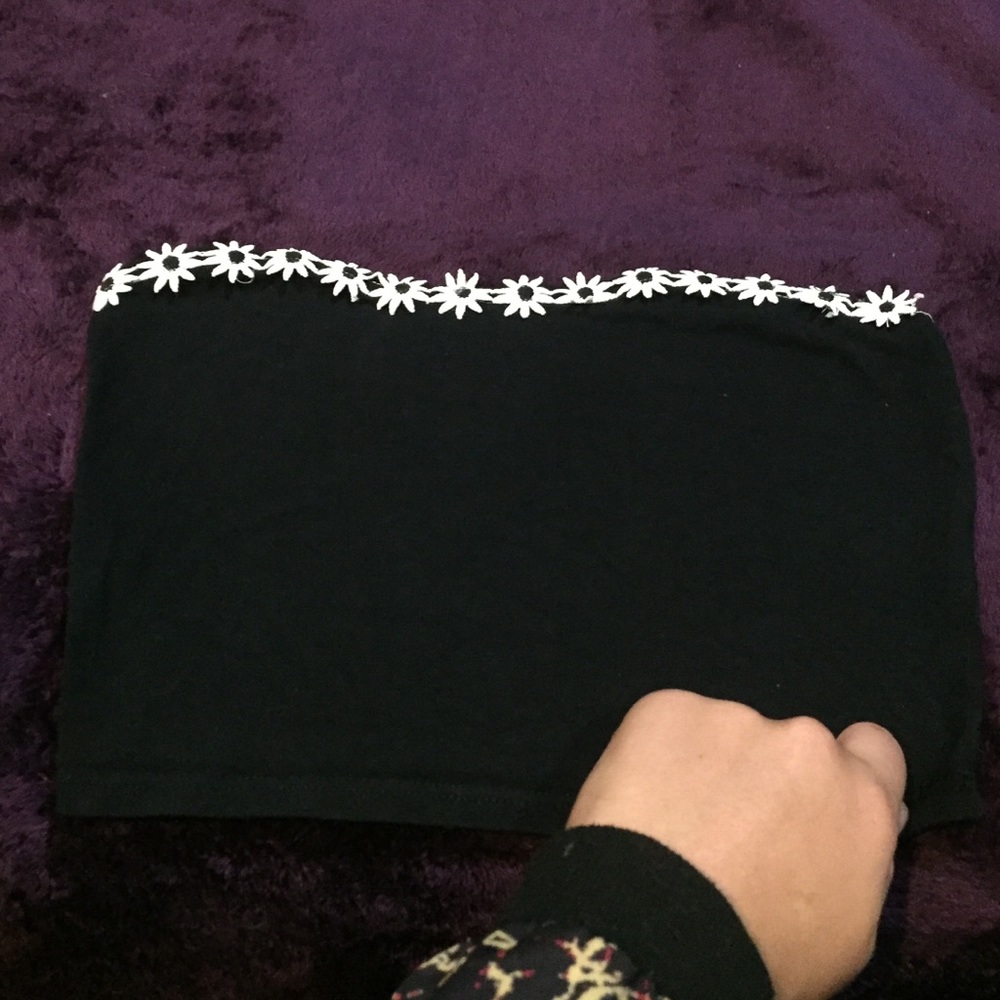 Foreign Exchange Small Black Crop Tube Top